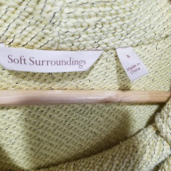 Soft Surroundings Sweater Womens Small Yellow Cowl Neck Breakwater Tunic 2A793 - Picture 4 of 10